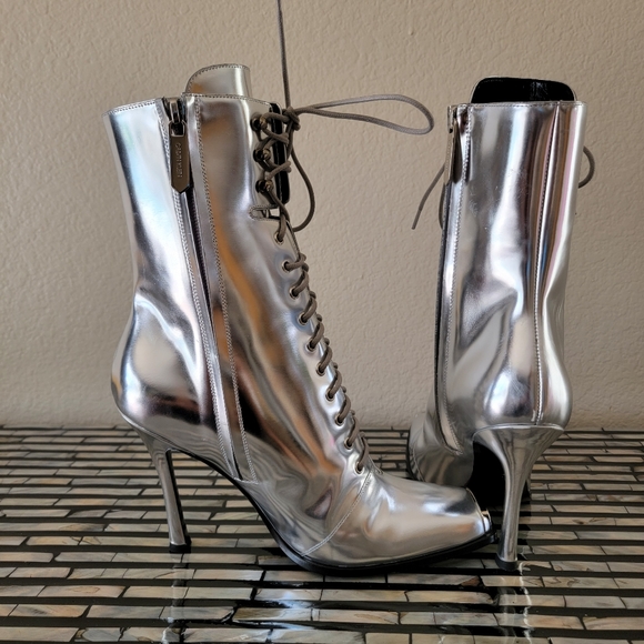 Calvin Klein 205W39NYC Windora Silver Lace Up Heel - Picture 7 of 9